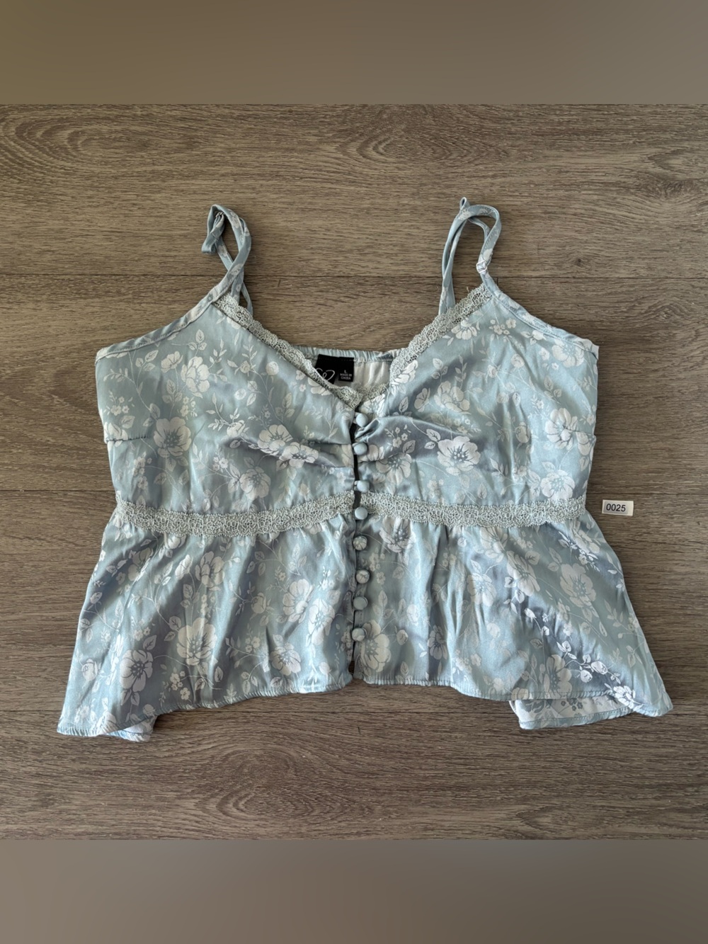 Light Blue Floral Lace-Trim fairy top